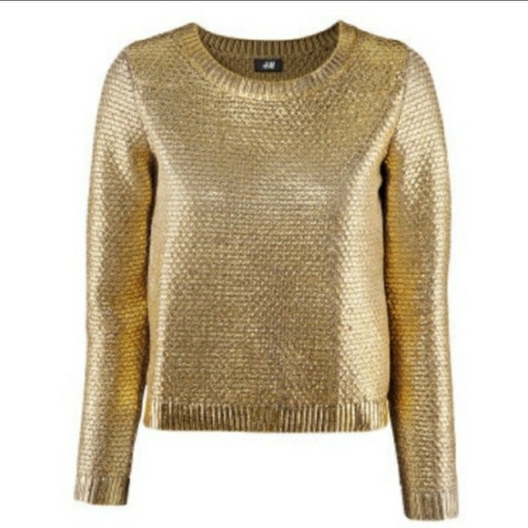 metallic gold sweater